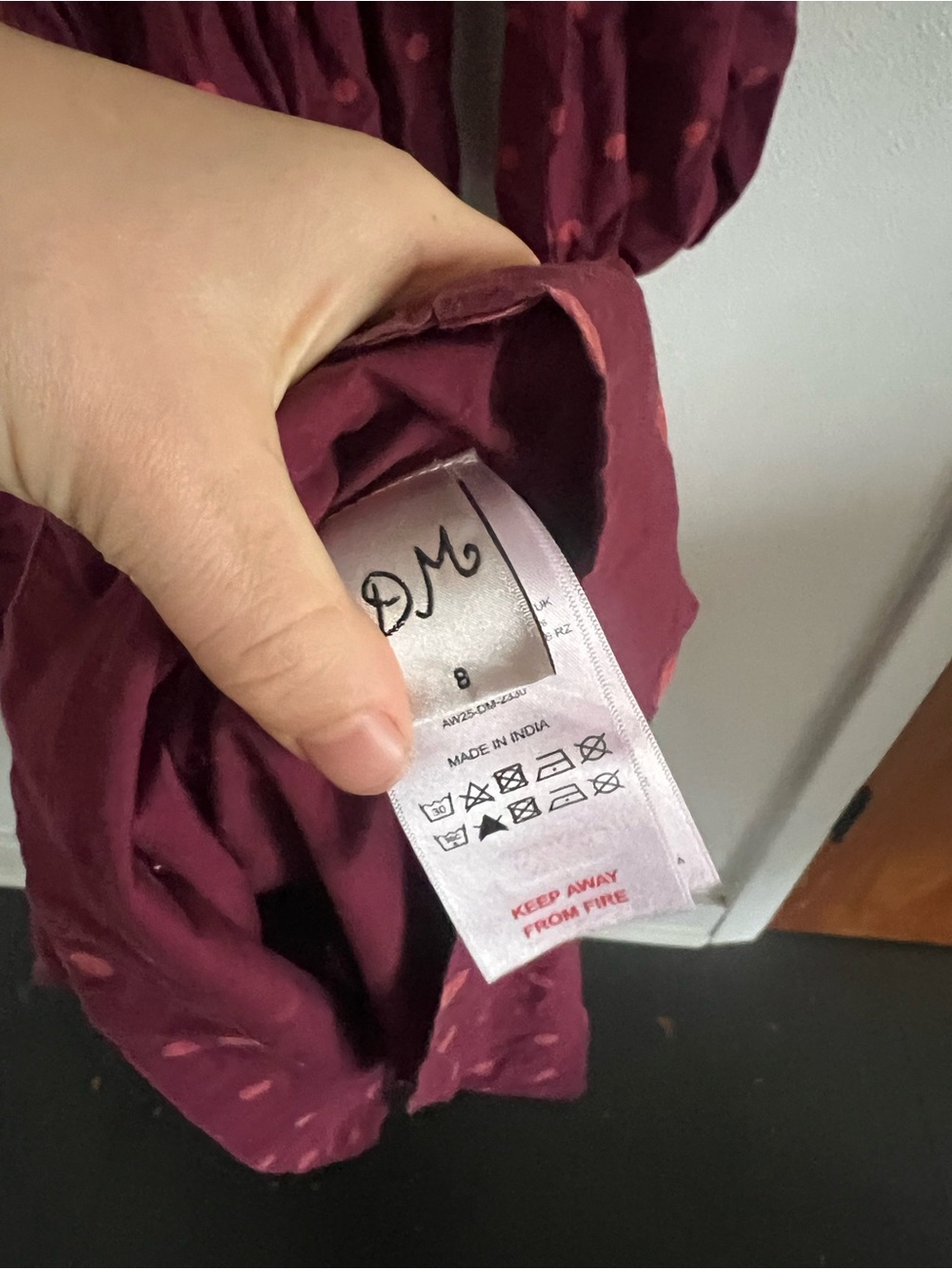 Damson Madder Dakota Bow Midi Dress, size UK 8 or US 4 - Picture 8 of 9